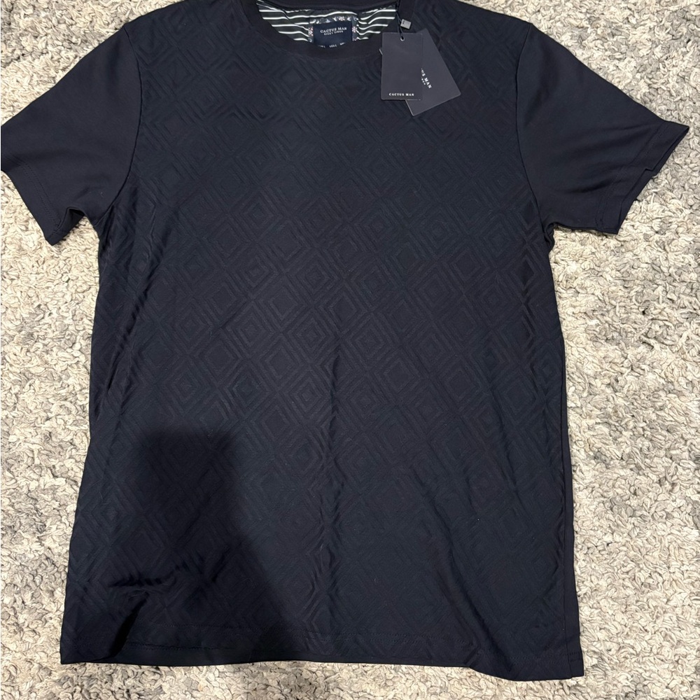 Cactus Navy Blue Patterned Men's Tee